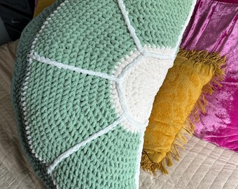 handmade jumbo crochet lime wedge plushie decorative pillow