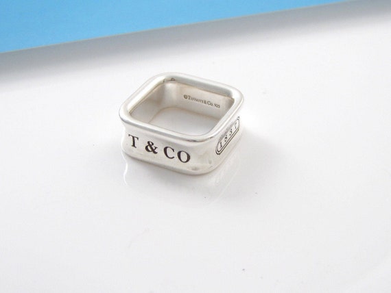 tiffany square ring silver