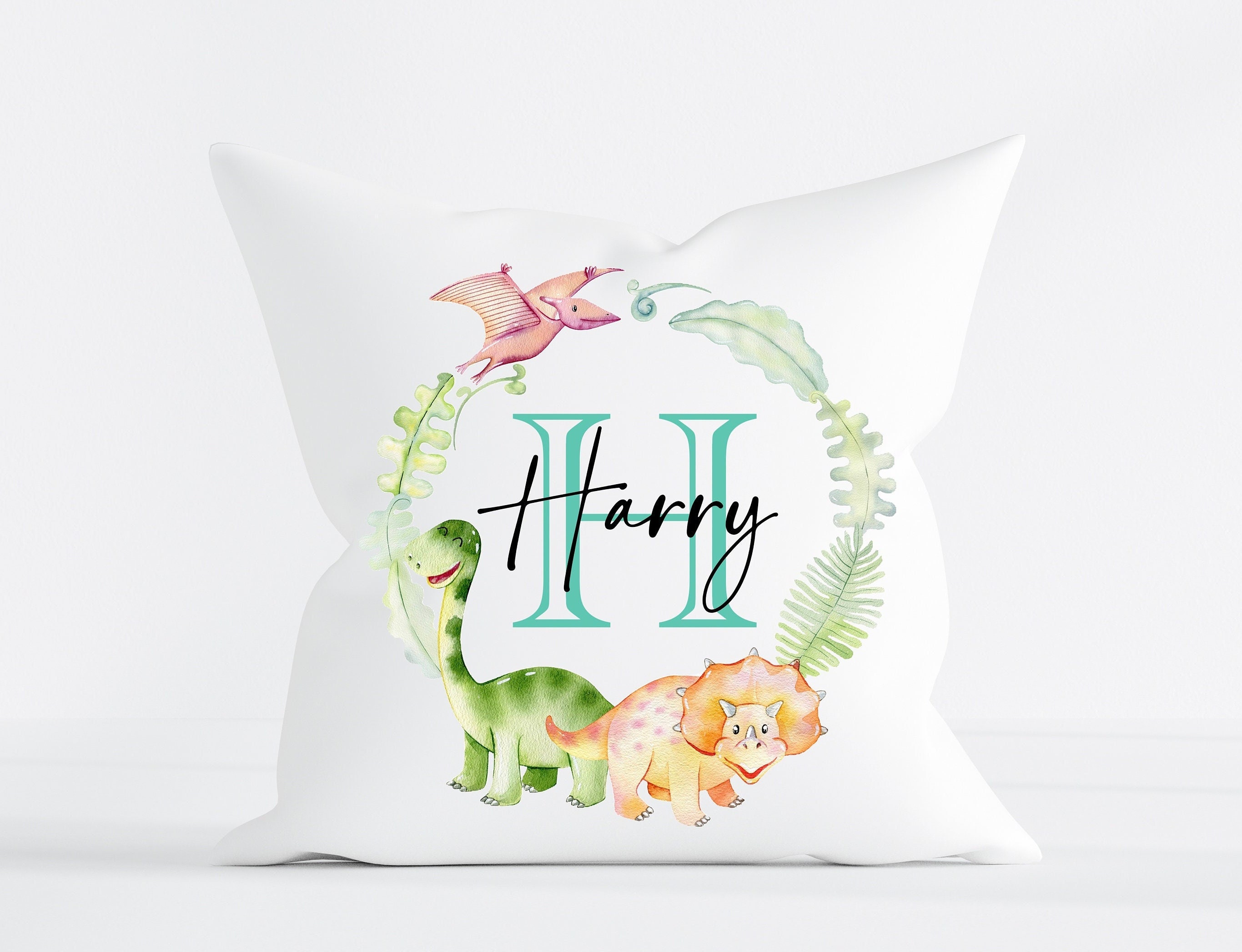Personalised Dinosaur Theme Cushion Cushion Cover and Insert