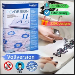 PE DESIGN 11 - Sewing Embroidery Software - 300,000+ Embroidery Designs | Pe-Design BUNDLE , Full Plugins Work with all Windows 10/11