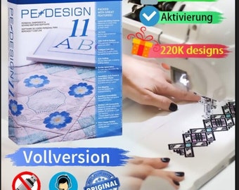 PE DESIGN 11 - Sewing Embroidery Software - 300,000+ Embroidery Designs | Pe-Design BUNDLE , Full Plugins Work with all Windows 10/11