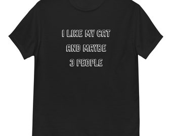 J'aime mon chat et peut-être 3 personnes, T-shirt pour chat, cadeau pour propriétaire de chat