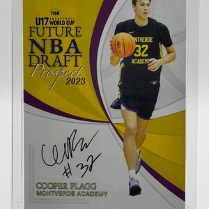 ¡2023 Cooper Flagg Facsímil Autógrafo NBA Futuro Draft de la NBA Prospecto Novato Monteverde Academy!
