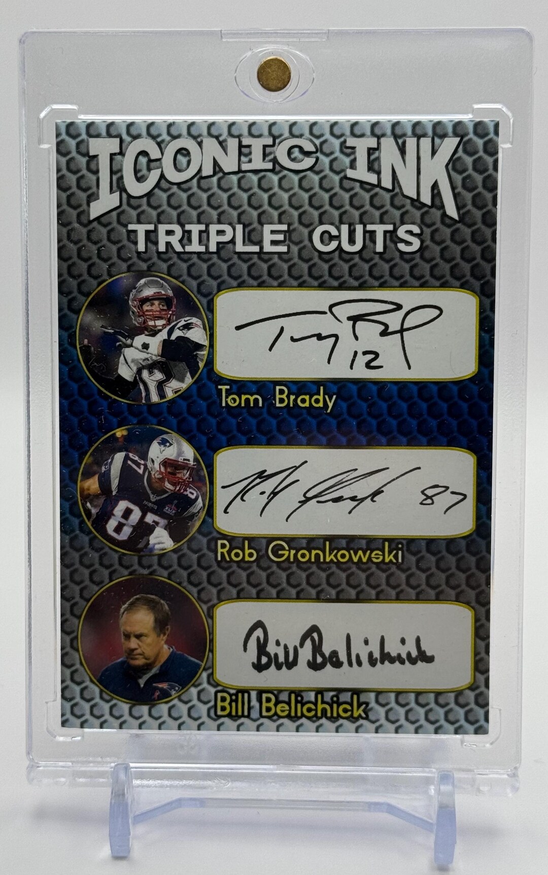 Iconic Ink Autographs Iconic Ink Triple Cuts Facsimile Autograph New England Patriots Tom ...