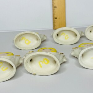 1970s Standing Ceramic Angel Napkin Rings Set of 6 image 9