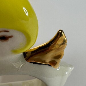 1970s Standing Ceramic Angel Napkin Rings Set of 6 image 7
