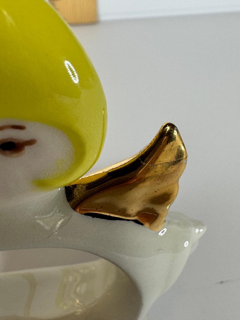 1970s Standing Ceramic Angel Napkin Rings Set of 6 image 7