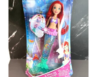 2019 Disney Princess Glitter'n'Glow Ariel Doll Light Ip Mermaid Tail Waterproof