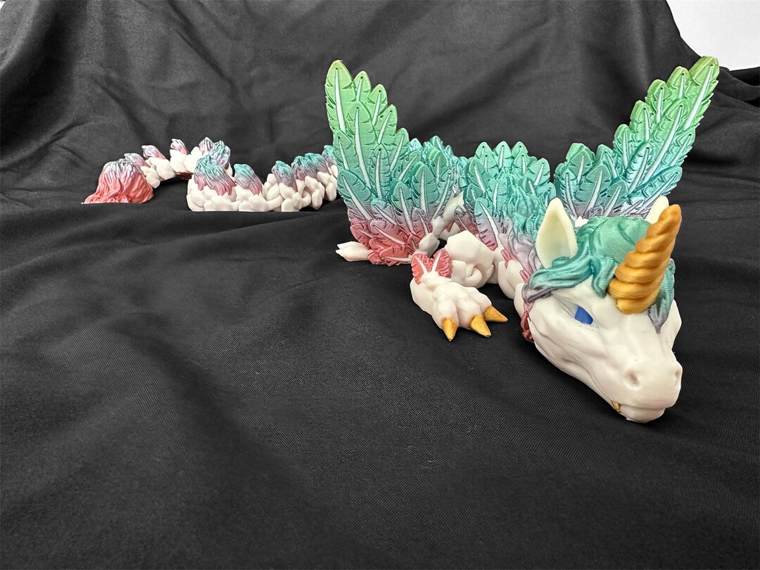 3D Printed Fully Articulated Alicorn Dragon | Handcrafted Desk Toy ...