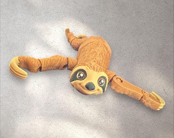 Perezoso impreso en 3D: juguete colgante articulado con soporte para árbol opcional