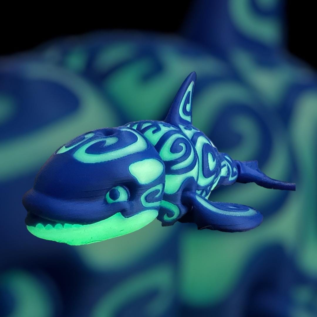 3D Printed Fully Articulated Orca– Tattooed Orca | Customizable Colors ...