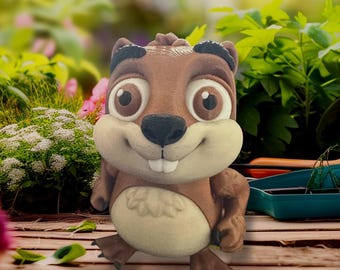 W pełni ruchomy, drukowany w 3D bóbr – ruchoma głowa, ogon, ręce i stopy – personalizowana figurka zwierzęcia