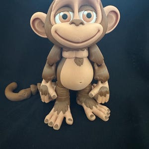 Articulated Monkey: Fully Articulated 3D Printed Hanging Monkey | Poseable Tail, Hands & Feet | Customizable Colors