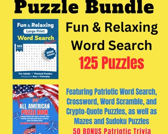 Save Money With Two-Set Puzzle Bundle - Word Search, Crossword, Word Scramble, Crypto-Quotes, Sudoku and Mazes