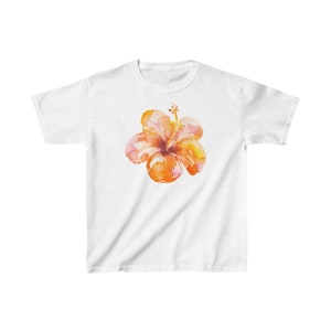 Orange Hibiscus Flower Baby tee Trendy Aesthetic Graphic tee