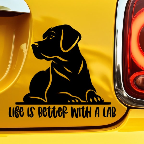 Vinyl Car Decal, Labrador Decal, labrador Sticker, Black Lab Decor, Mother's Day Gift, Mug, Window Sticker Laptop Bumper Sticker Car Sticker