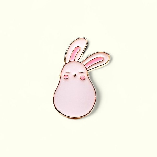 Enamel Pin Badge, Bunny Ears Pin, Rabbit Ears Detail, Cute Rabbit Pin, Gift, White Pink Pin, Small Pin, Cute Enamel Pin
