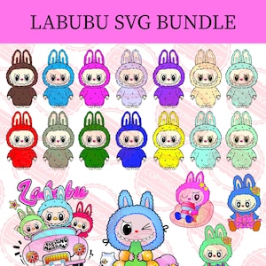 33 Designs, Labubu Designs SVG, Labubu PNG, Labubu Sublimation Print, T-Shirt Design, Monster Characters, SVG Cut Files, Instant Download