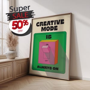 Creative Mode Wall Print Trendy Wall Art Retro WallArt Colorful PosterOffice Wall Decor Digital Download Large Printable Wall Art CREATIVITY