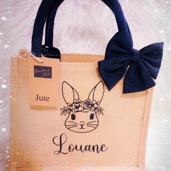 Sac pâque enfant lapin personnalisé