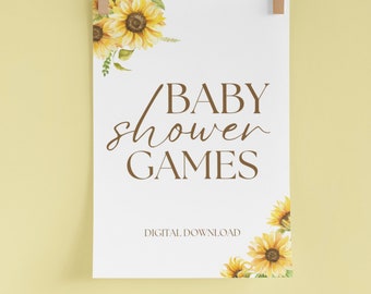 Zestaw gier na baby shower, gry na baby shower do druku, pakiet gier neutralnych płciowo, zabawy na baby shower, Baby Sprinkle, natychmiastowe pobieranie