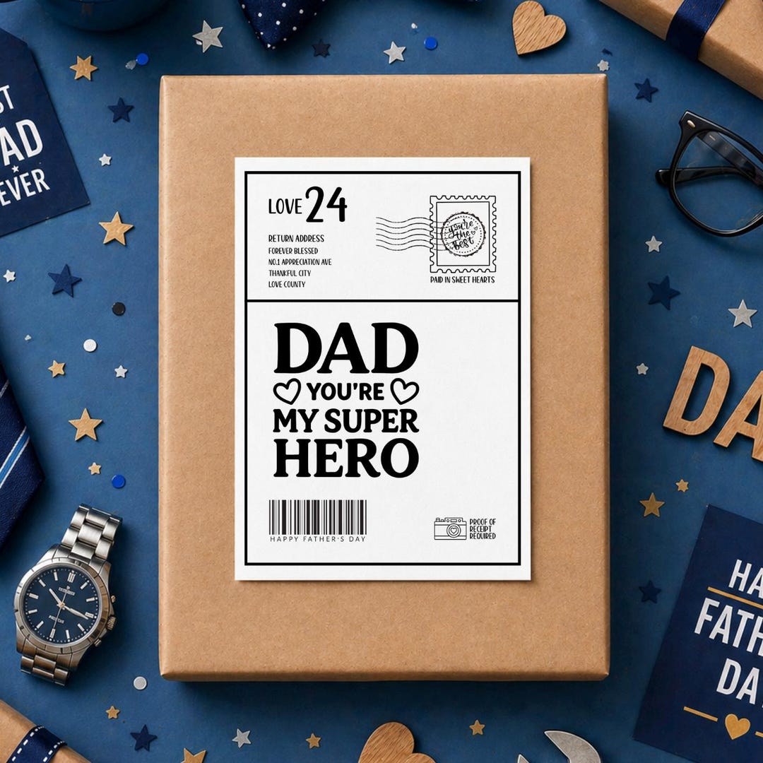 Personalised Fathers Day Shipping Label, Printable Gift Tag, Fun Dad ...