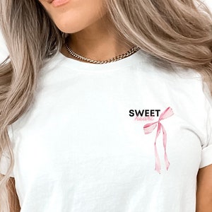 Bows T-shirt, Coquette T-shirt, Ribbon Bow Women T-shirt, Bow Top T-shirt, Pink Bow Tee, Coquette Bow, Bow Coquette, Coquette Pink Bow Tee