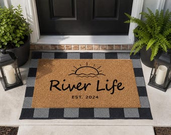 River Life Coir Doormat | Personalized EST Date |  Housewarming Gift