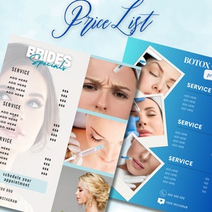 Editable Botox Price List Template | Printable Canva Design | Add QR Code | Perfect for Med Spas | Med Sapa Price List  |  By Post For You