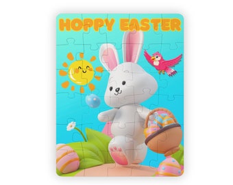 Hoppy Easter 30pc Puzzle For Kids, Easter Puzzle, Easter Game, Childrens Gift, Easter Gift, Easter Bunny, Kids Easter, Fun Easter Present