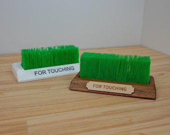 Updated Touch Grass Desk Accessory: Funny Meme Gift, 3D Printed or Wooden Base