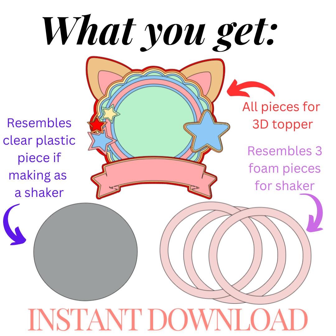 Customizable Rainbow Cake Topper SVG Instant Download for Birthday ...