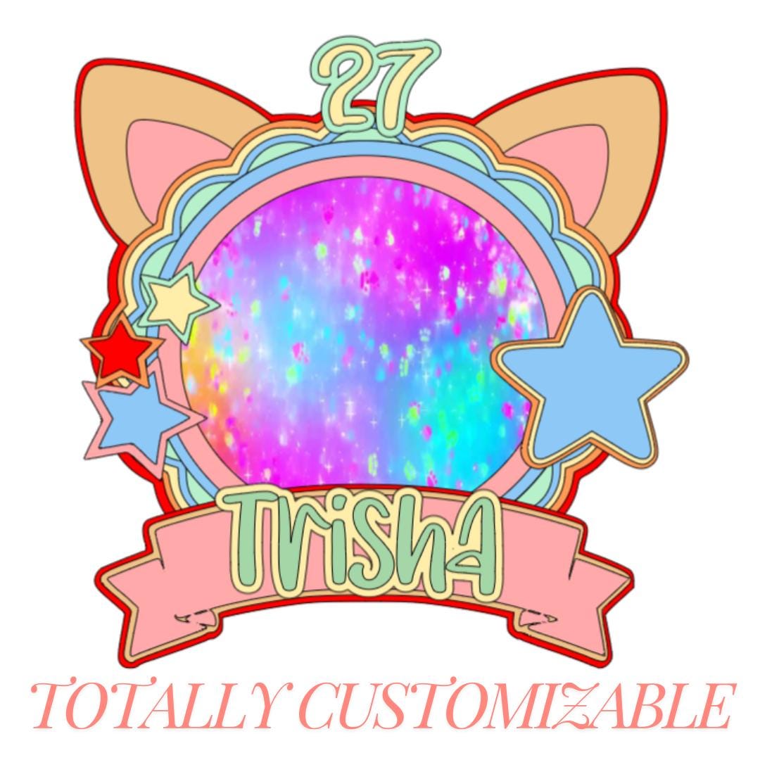 Customizable Rainbow Cake Topper SVG Instant Download for Birthday ...