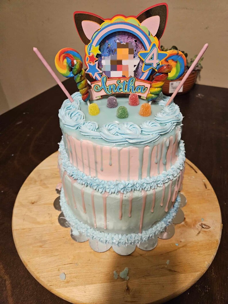 Customizable Rainbow Cake Topper SVG Instant Download for Birthday ...
