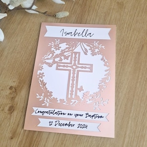 Personalised Baptism Card, Custom First Communion, Christening, Confirmation Card with date