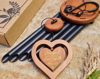 Memorial Wind Chimes, Personalized Sympathy Gift, Bereavement and Remembrance Keepsake for Loved One