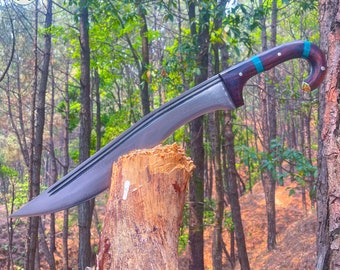 Rosewood with Stone Handle 18 inch fixed blade handmade knife, Ready to use Machete, Wedding Gift, Unique gift for Him, Machete Gifts