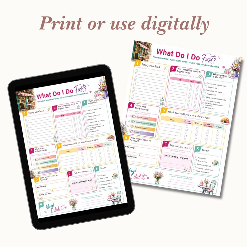 Printable PDF designed for both home printing and digital planning. Compatible with Goodnotes, Notability, and other PDF annotation apps. Use on iPad, tablet, or print on US Letter and A4 paper for everyday productivity and task management.