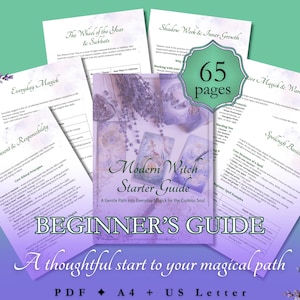 モダン・ウィッチ・スターターキット、デジタルグリモアガイド、初心者向けシャドウブックページ