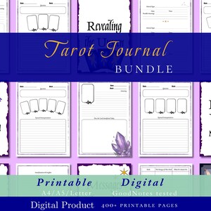 Tarot Journal Bundle — 400 Printable Pages, Spreads & Reading Log Templates