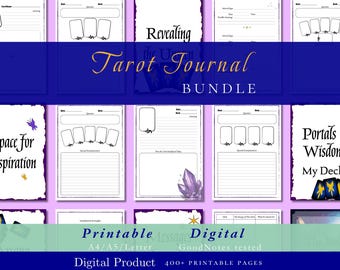 Tarot Journal Bundle — 400 Printable Pages, Spreads & Reading Log Templates