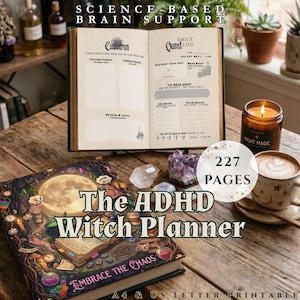 ADHD Witch Planner Printable Neurodivergent RPG Journal for Focus and Energy Management