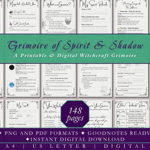 Printable Witchcraft Grimoire for Beginners | Tarot, Lunar Magick, Rituals, Spellcrafting | Digital Book of Shadows PDF, Baby Witch Guide
