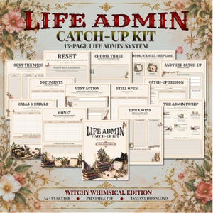Life Admin Catch Up Kit Printable, ADHD Organization Planner, Overwhelmed Adult PDF