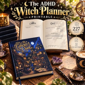 ADHD Witch Planner Printable Neurodivergent RPG Journal for Focus and Energy Management