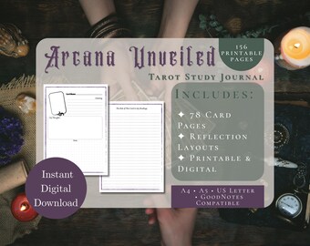 Tarot Study Journal & Workbook PDF| Rider Waite Deck Bonus