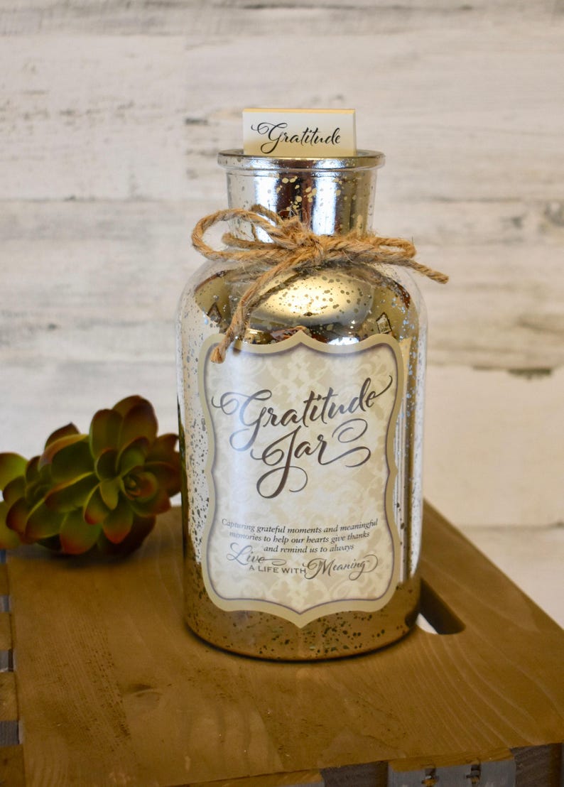 Mercury Glass Jar Gratitude Practice Meaningful Gift Family Keepsake ...