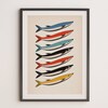 Retro Minimalist Trout Print Bauhaus Fish Print Angler Wall Art Digital