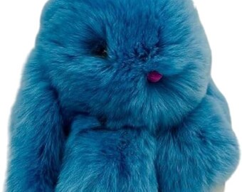 CHMIING Bunny Keychain Soft Cute Rex Rabbit Fur Keychain Car Handbag Keyring
