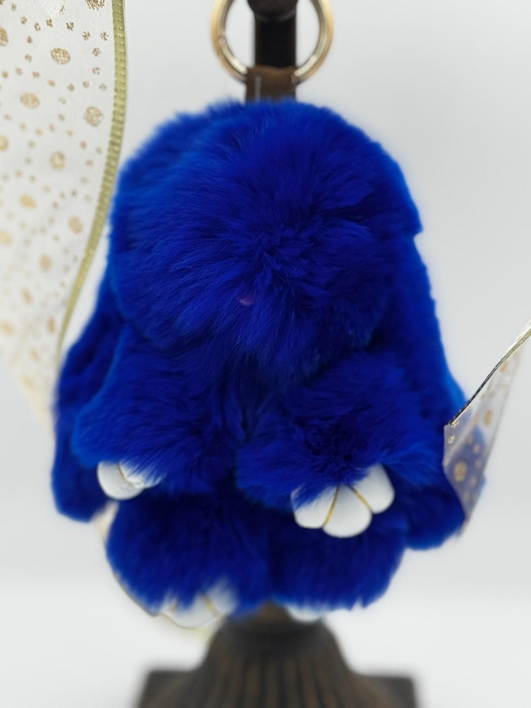 Bunny Keychain Soft Cute Rex Rabbit Fur Keychain Car Handbag Keyring ...